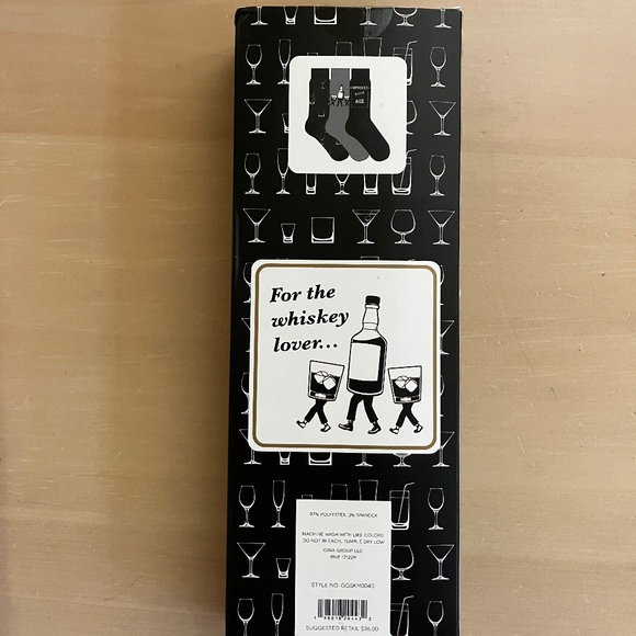 Whiskey Novelty Mens Crew Socks 3 Pack NEW - Picture 4 of 5